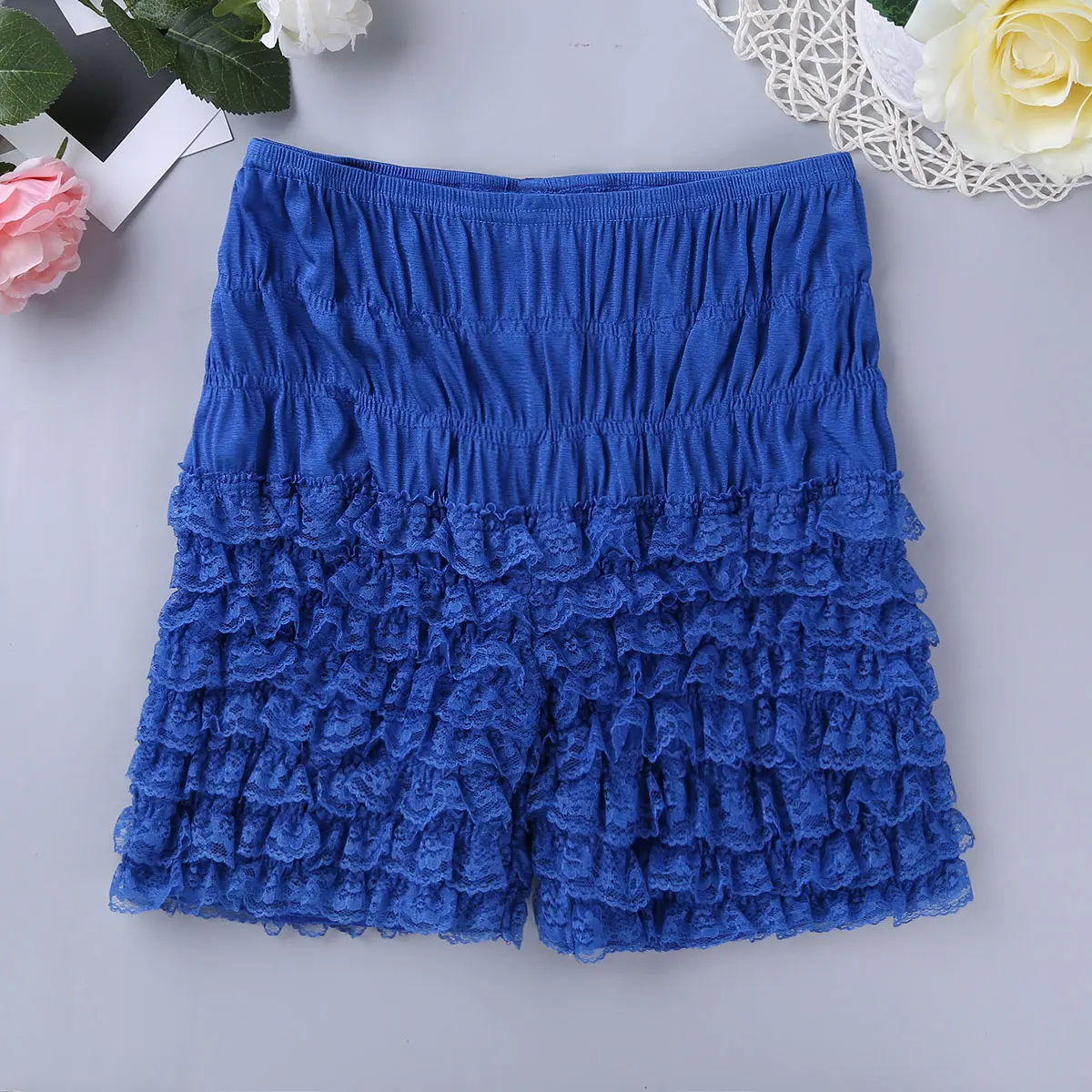 Sexy Womens Ruffle Summer Casual Shorts Bloomers Lace Sissy Frilly Knickers Layered Boyshort Womens Clubwear Dance Shorts mens swim shorts