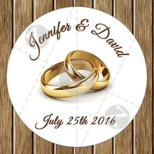100 штук, 3-7 см, индивидуальный заказ, свадебные наклейки, конфеты коробки для подарков этикетки, золотые кольца