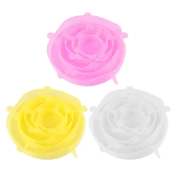 

6Pcs/Set Silicone Fresh-Keeping Lids Stretchable Fruit Food Bowl Stretch Covers Kitchen Storage Food Grade Wraps Cover