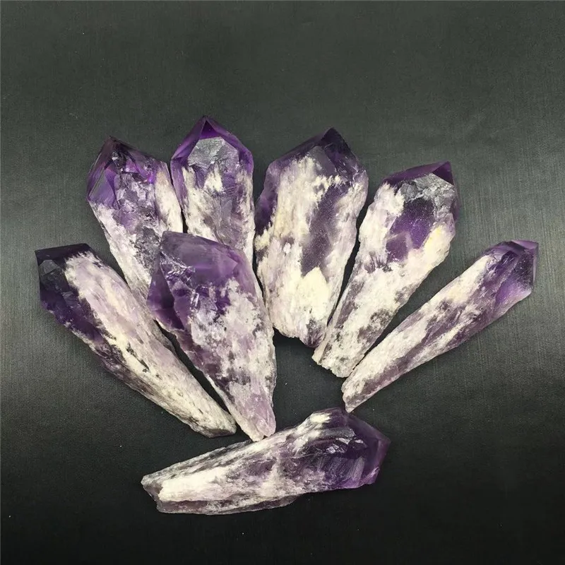 Натуральный кристалл необработанные драгоценные камни аметист кварц кластер кристалл палочка точечный образец сырой Целебный Камень