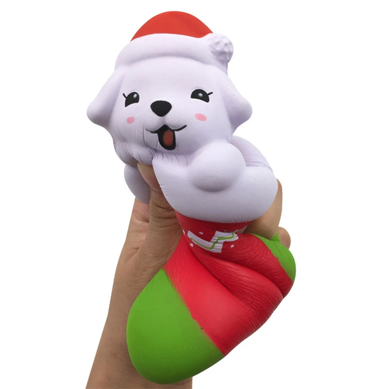 Squishy Slow Rising 15cm Christmas Socks Dog kawaii Squishy Jumbo Unpack the toy Charms Squeeze Phone Strap Squish kid Juguetes