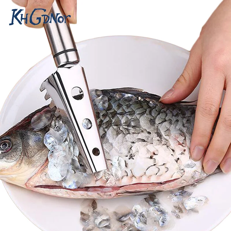 

Stainless Steel Fish Scraper Knife Tools Fish Skin Scaler Brush Cleaner Peelers Cooking Tools High Quality
