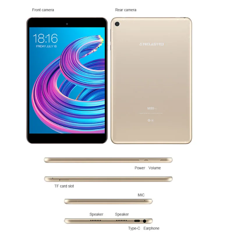 Teclast M89 Pro, 7,9 дюйма, 3 ГБ ОЗУ, 32 Гб ПЗУ, ips X27 Deca Core, 2048 МП, 1536 × 2,4 type-C, ГБ+ 5 Гб, двухдиапазонный, WiFi, металлический тонкий планшетный ПК