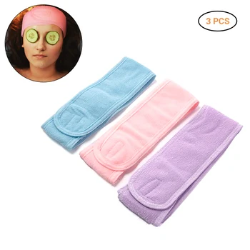 

3Pcs Face Makeup Cleaner Spa Headbands Makeup Yoga Sport Shower Stretch Towel Headbands for Women Hair Accessories