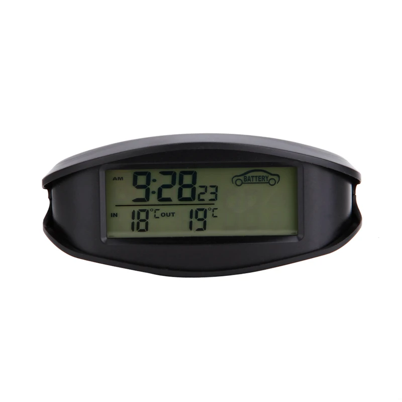 Koop Digitale Auto Thermometer Lichtgevende LED Tafel Klok Indoor outdoor Thermometers Voltmeter Tijd AlarmBlue Oranje Achtergrondverlichting EC98