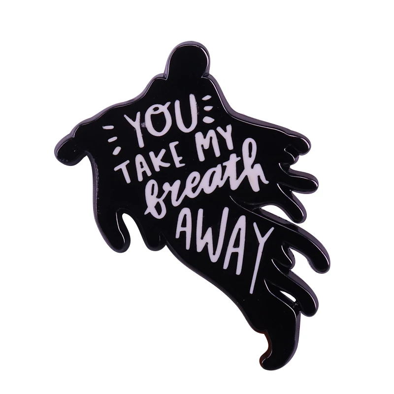 

You take my breath away collar pin romantic puns love badge cute medical jokes brooch Valentine anniversary gift