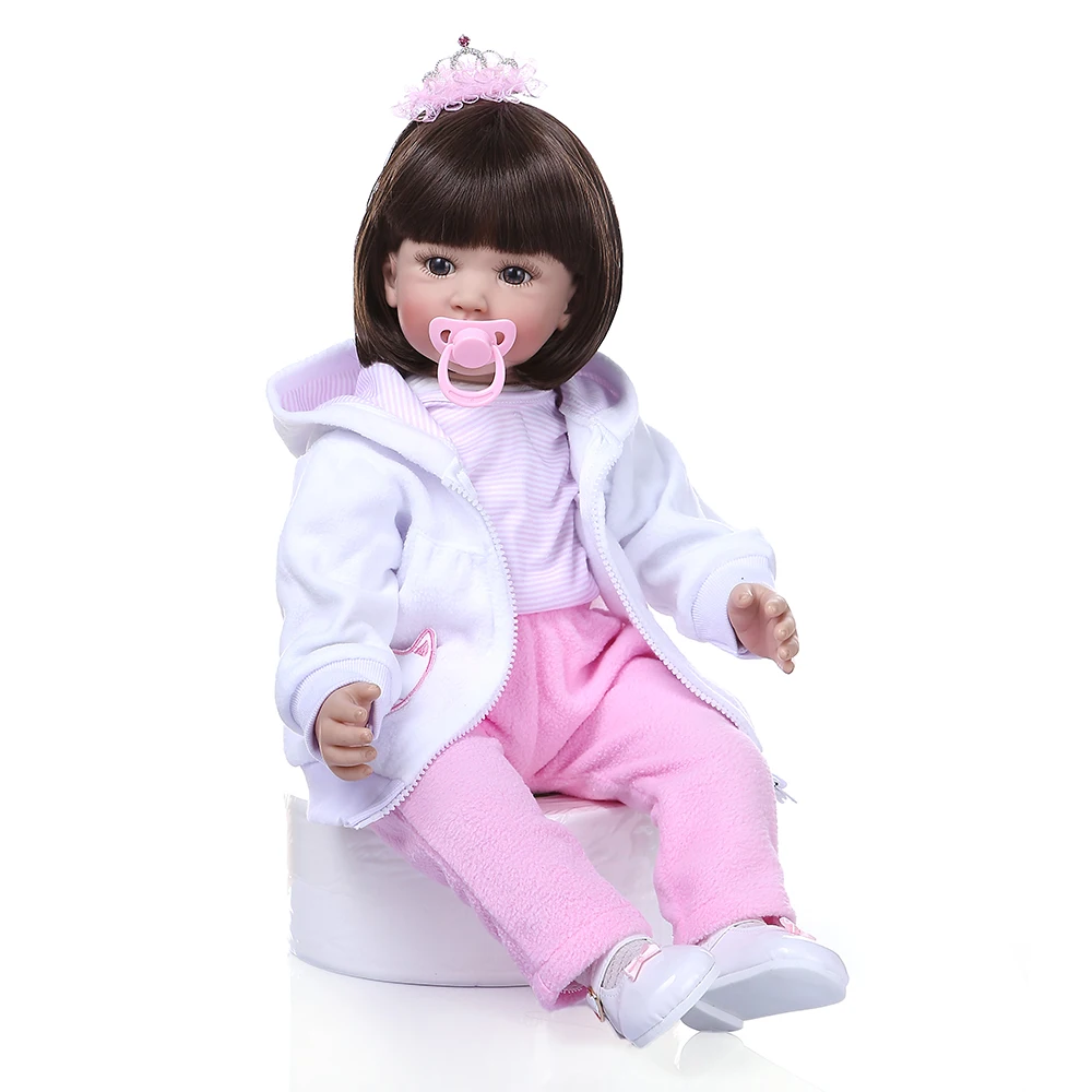 

60CM soft silicone reborn toddler baby girl doll toy lifelike princess toddler babies kids playmate child surprise birthday gift