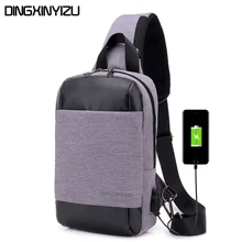 DINGXINYIZU Мужская нагрудная сумка, повседневные сумки через плечо, зарядка через usb, нагрудные сумки, водоотталкивающие короткие дорожные сумки-мессенджеры, мужские