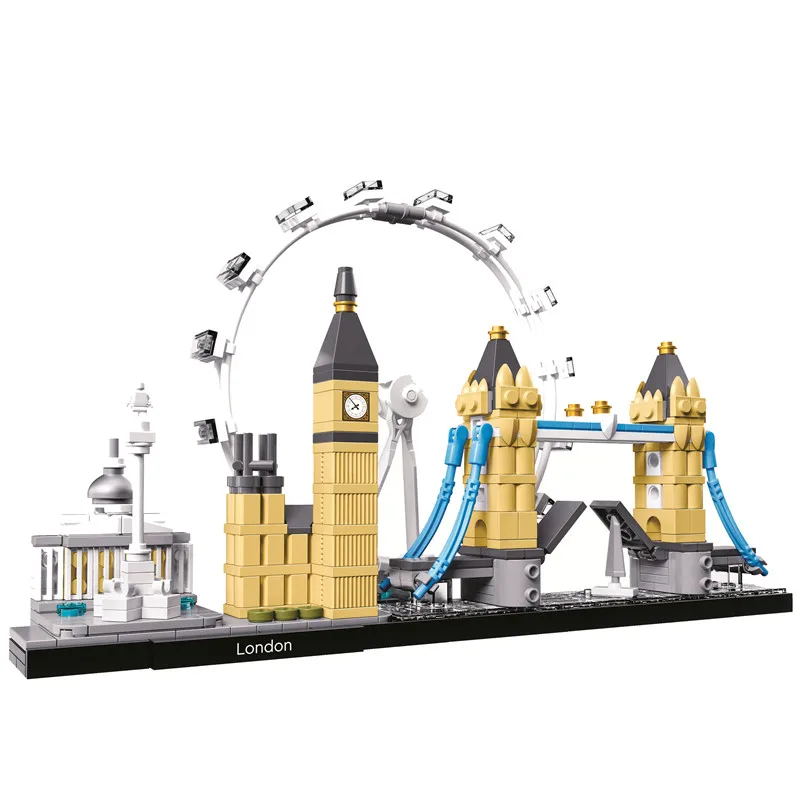 

10678 Architecture Building Set London 21034 Big Ben Tower Bridge Model Building Block Bricks Toys Compatible With Legoings