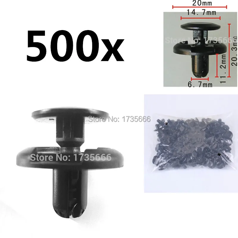 

500x / Pack Oe Fender Splash Shield Push Retainer Black Clips Case for Suzuki 09409-07332 for Camry Echo MR2 Sienna 1997-On