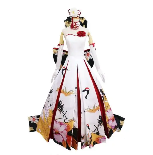 Fate stay night Saber, костюм для косплея, свадебное платье, костюм на Хэллоуин - Цвет: Бежевый