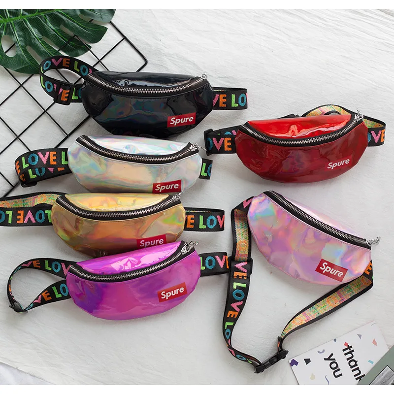 

LXFZQ waist pack laser pocket bag diagonal bag 6 colors fanny pack hologram pouch belt heuptas waist women chest bag holographic