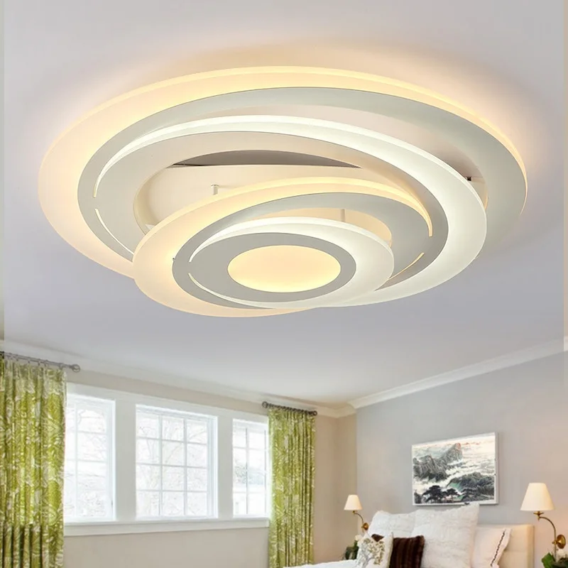 

Round bedroom ceiling lights Creative multi-layer fashion restaurant light LED acrylic living room ceiling lamps