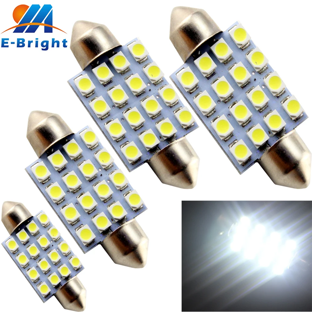 YM E-Bright 20-100 шт 24V C5W 1210 16 SMD Автомобильные огни интерьерные лампы для чтения