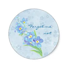 3,8 см не забудьте меня на заказ акварельный сад цветок Классический круглый стикер