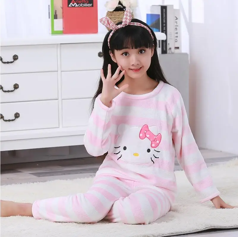 

Famliy Baby Kids Winter Flannel Pajamas Sets Children Girl Warm Thick Fleece Jacket+pant Sleepwear Boys Fashion Pijamas