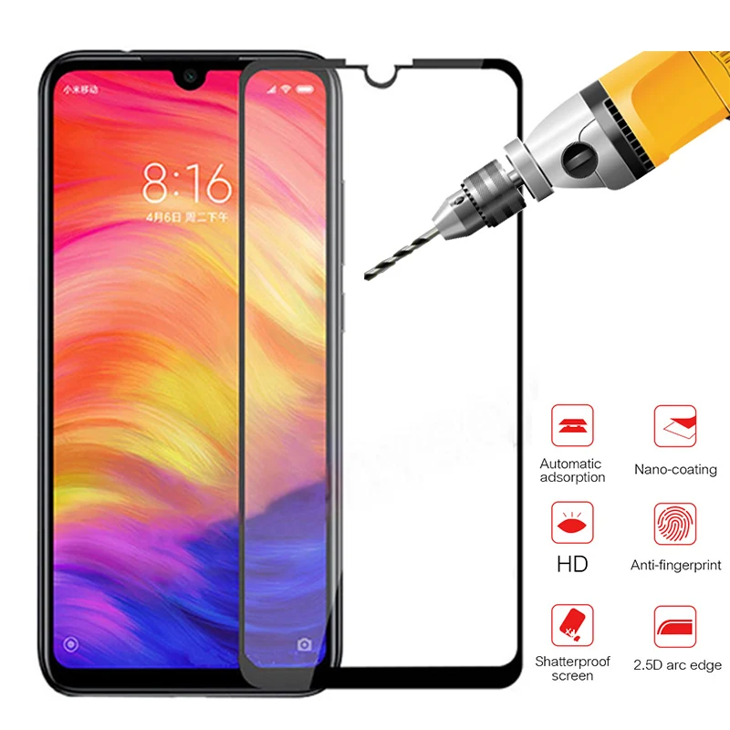 

For Xiaomi redmi note 7 Full Cover Protective Glass case Screen Protector Tempered Glass On xiomi xaomi xiami note 7 6.3 inch 9H
