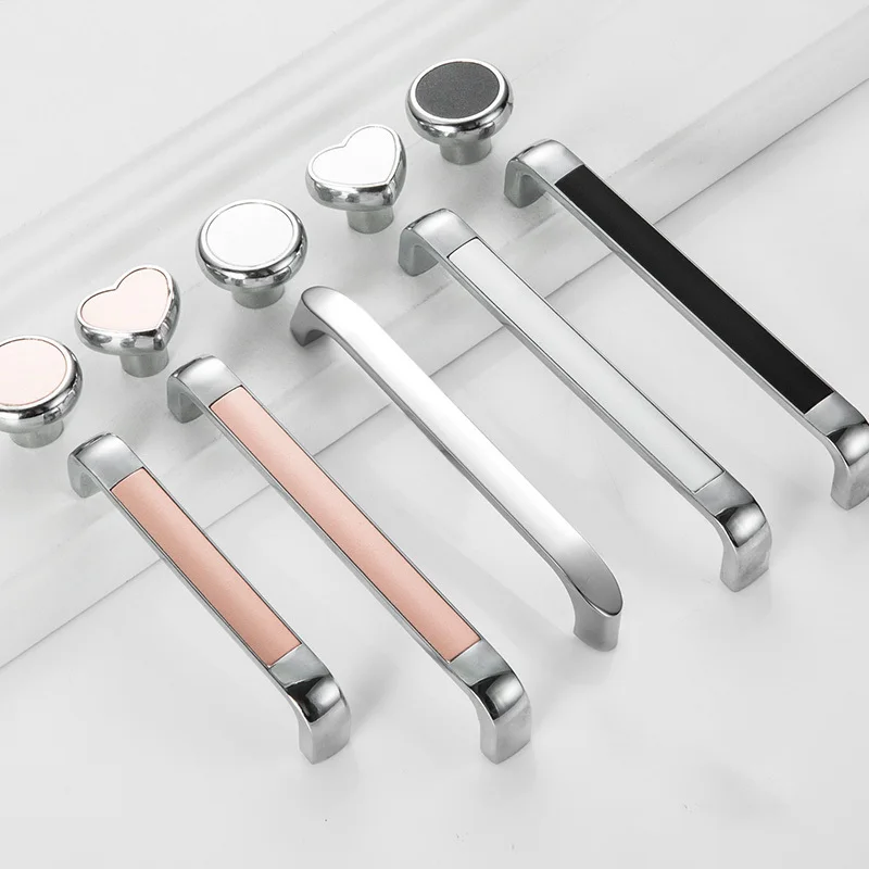 Concise Door Handle Silver Furniture Handles for Kitchen