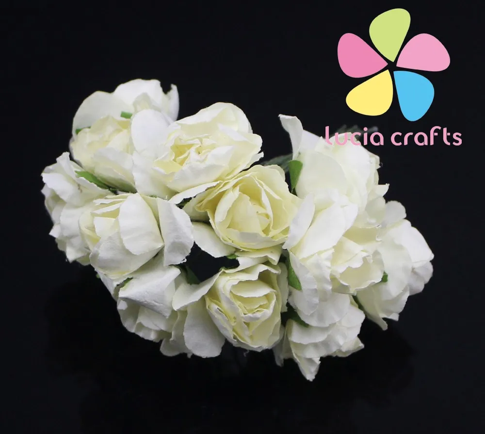 Lucia ремесла тутового бумажный цветок роза букет/проволочный стебель свадебный цветок A0202