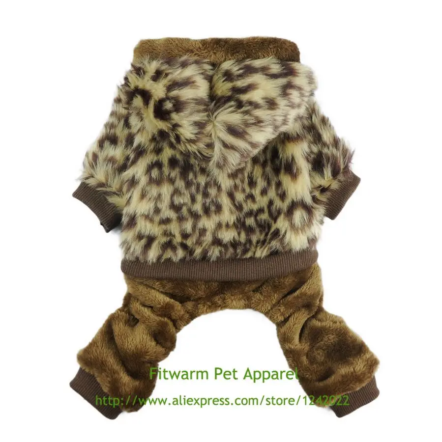Fitwarm Luxury Faux Furred Thick Winter Pet Dog Hooded Coat Clothes
