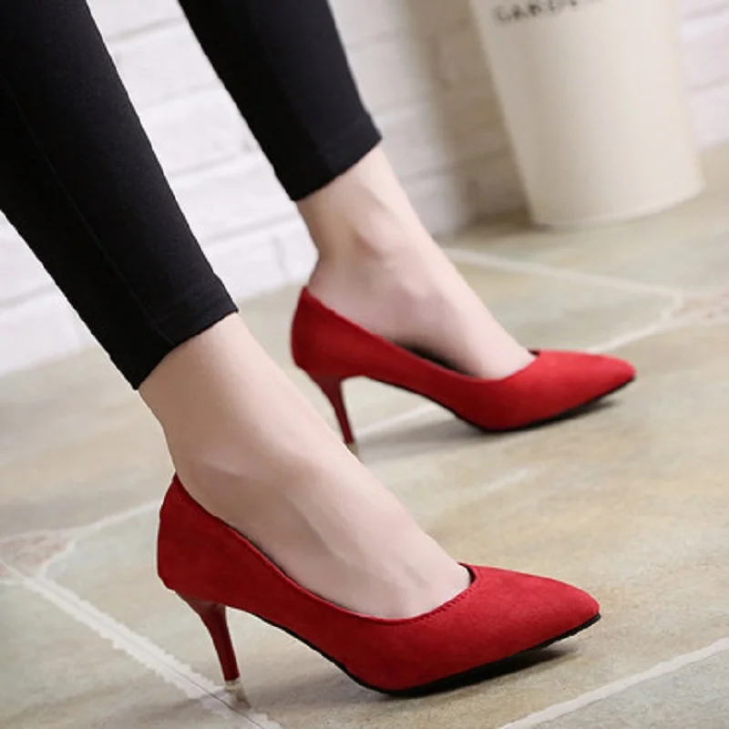 

2019 early spring new black professional high heel stiletto pointed single shoes female dress wild sexy work shoes