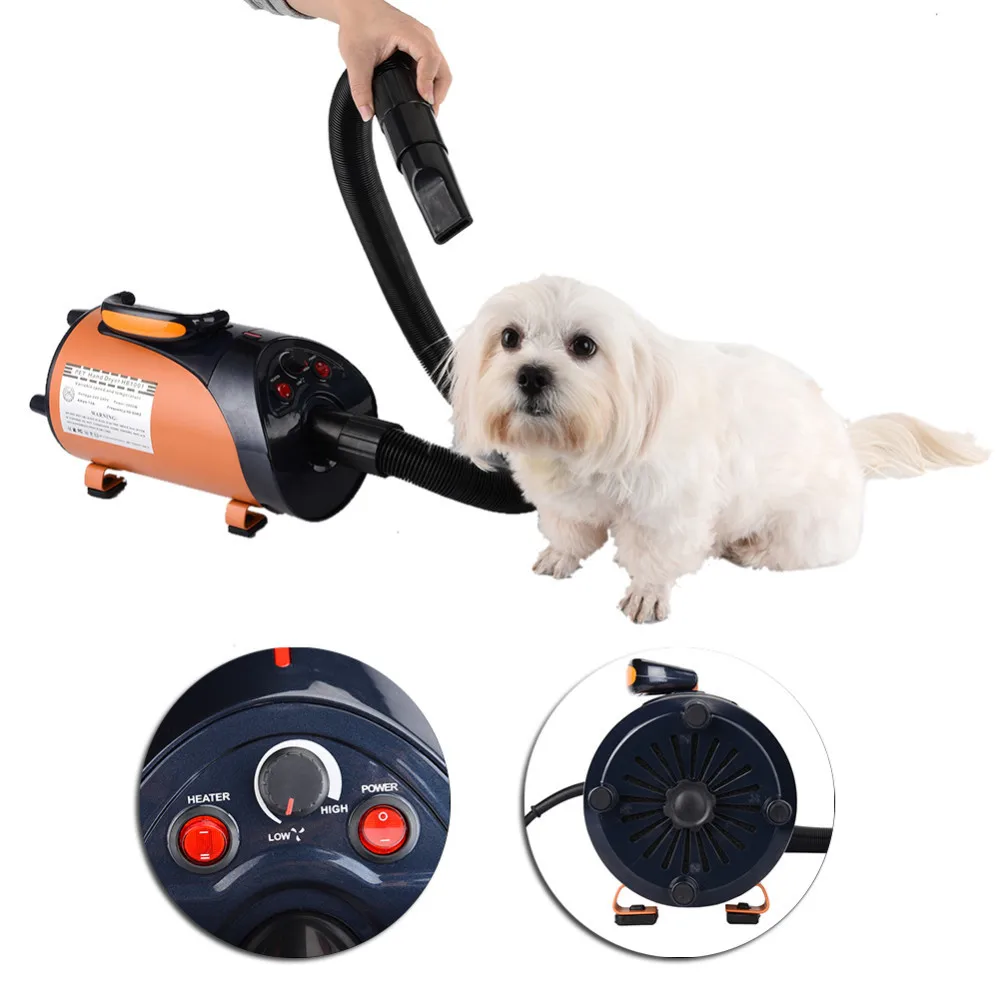 Heater Grooming for Dogs Cat Quiet Hair Dryer With Nozzle for Pets Dog