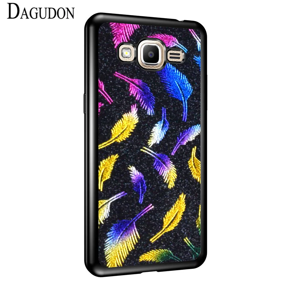 DAGUDON Case For Samsung Galaxy J2 Prime Cover G532F 5.0" Feather glitter soft Silicone |