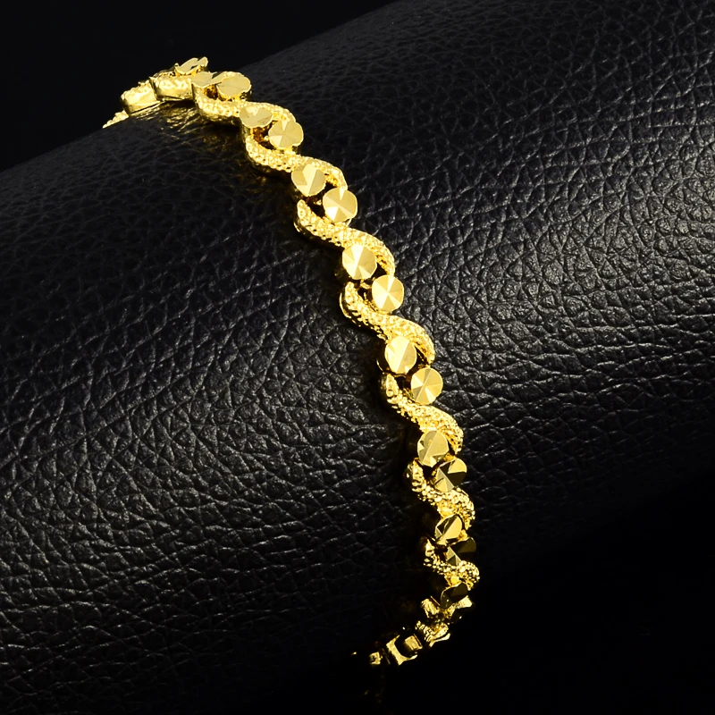 Unique Design 24K GP Pure Gold Color Bracelets and Bangles for Women - Perfect as Gold Luxury Wedding Jewelry image 2