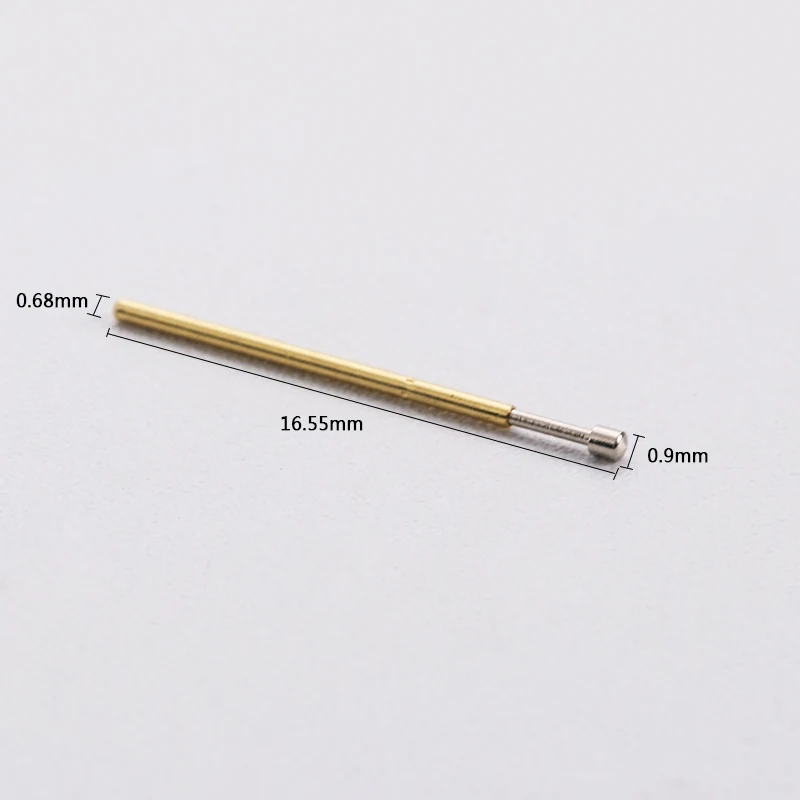 ETUUD Spring Test Tool P50-D0.9 100 Pcs / Package Metal Probe Needle Spring Test Pin Total Length 16.55mm Probe Tool Test Pin