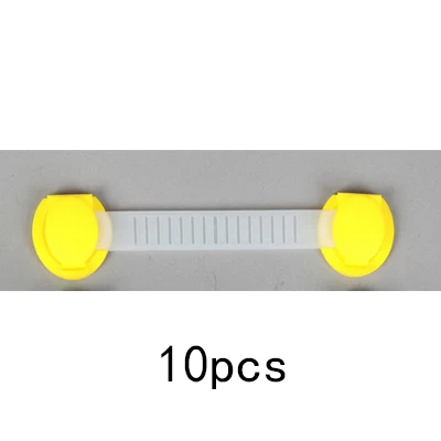 10 шт./лот Детские ящики для дверей шкафа, шкафа, туалета, защитные замки для детей, пластиковые замки для безопасности, ремни - Цвет: 15cm Yellow