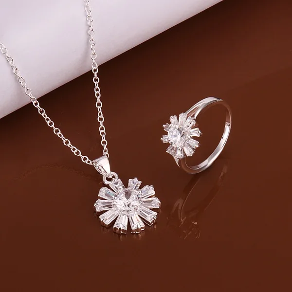 

S617 925 sterling silver jewelry set, fashion jewelry set necklace ring /aykajpra gooapfva