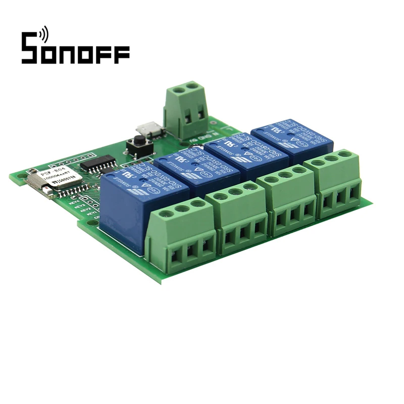 

SONOFF USB 5V Or DC 5V DIY 4 Channel Jog Inching Self-locking WIFI Wireless Smart Home Switch Sokcet APP Remote Control