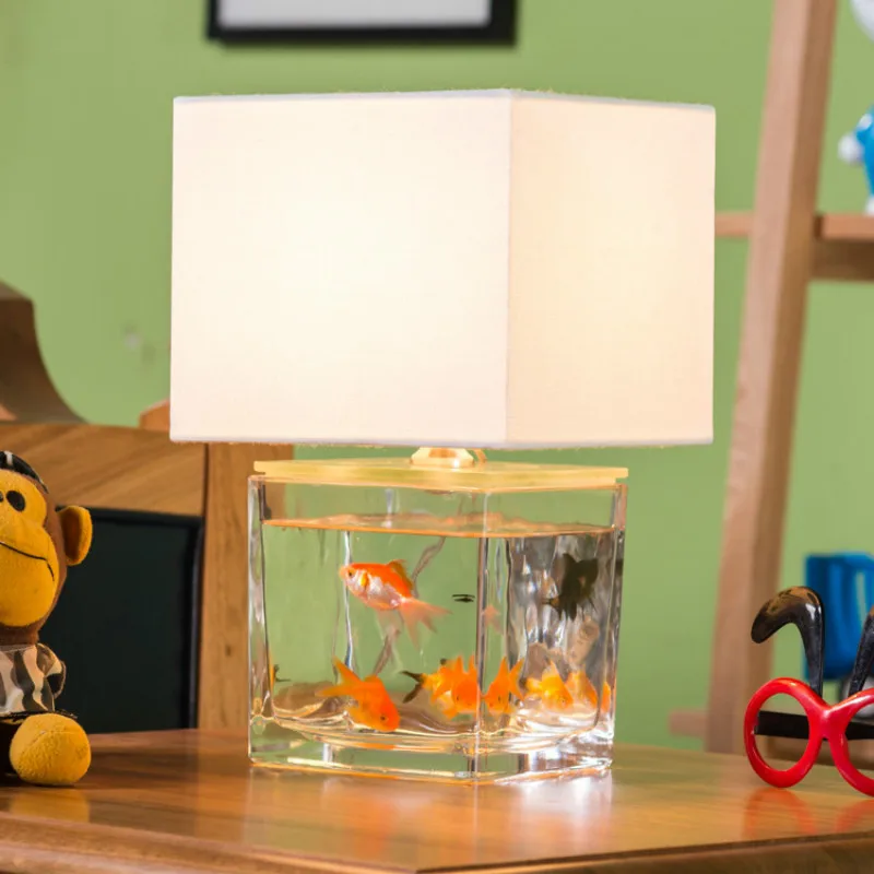 Modern Fashion Glass Fish Tank Led Table Lamp Wedding Decor Creative