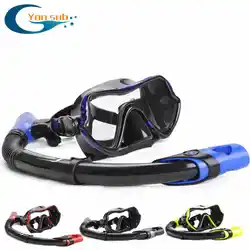 Professional силиконовые наборы и маски для дайвинга дыхательный аппарат для взрослых дайвинг Подводная охота одежда заплыва очки YM370 + YS03