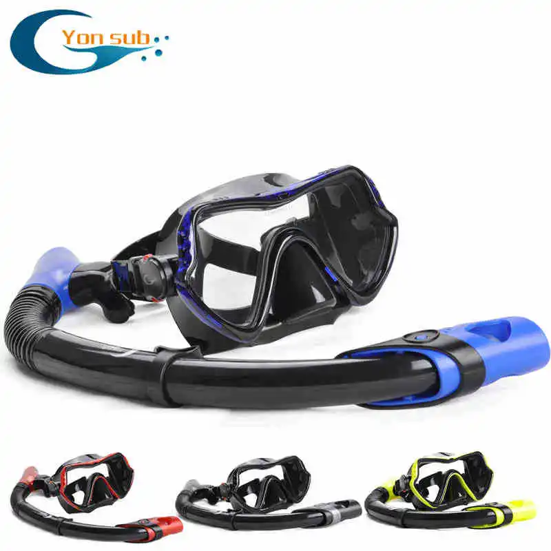 المهنية سيليكون قناع الغطس مجموعة الكبار الغوص الغطس تحت الماء الصيد نظارات الوقاية للسباحة YM370 + YS03