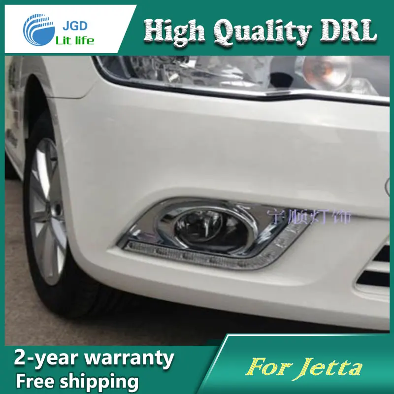 Бесплатная доставка! 12 В 6000 К СИД DRL дневные Бег свет чехол для VW Jetta 2013 рамки противотуманных фар автомобиля стиль