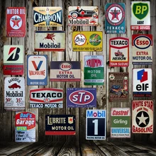 [Mike86] TEXACO Mobil STP кастрол моторное масло жестяная вывеска металлическая пластина Плакат на заказ живопись гараж классический Декор художественный LT-1689