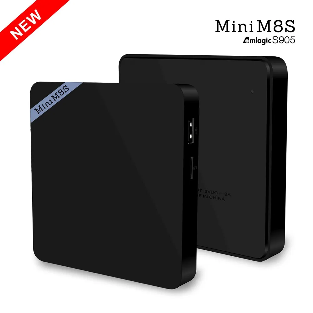 Мини M8S Android tv Box M8S четырехъядерный ТВ приставка 64 бит 100M LAN 2,4G Wi-Fi Bluetooth 4K 2 ГБ+ 8 Гб 64 бит ARM wifi медиаплеер