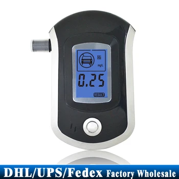 

100Pcs/Lot Digital LCD Alcohol Breath Tester fashion Professional Mini Police Breathalyzer ,car detector AT6000