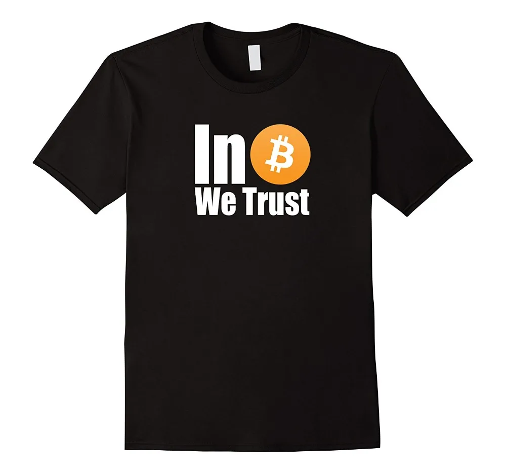Прикольные футболки-Мужская шеи экипажа короткий рукав Tall в Bitcoin We Trust футболка |