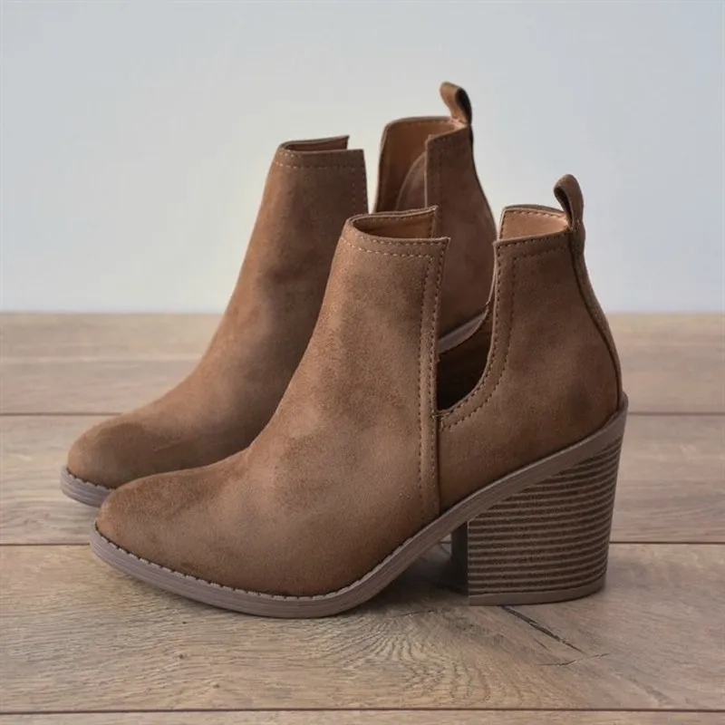 YOMISOY/осенние ботинки женские ботильоны коричневые дизайнерские Zapatos De Mujer из