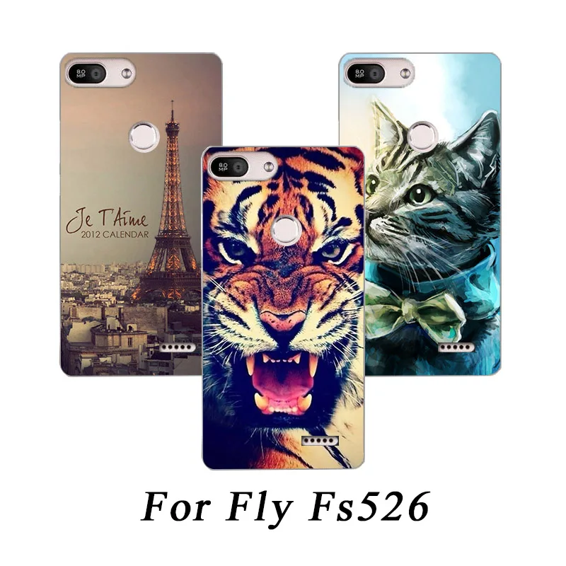 

Soft Tpu Phone Case For Fly FS526 Power Plus 2 Cases Silicone Painted Wolf Rose Cat Fundas Sheer For Fly Fs526 Back Cover