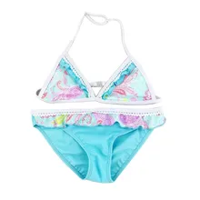 Бикини Детские Купальники плотные и высокие эластичные для девочек из двух частей детское бикини купальник ванный комплект