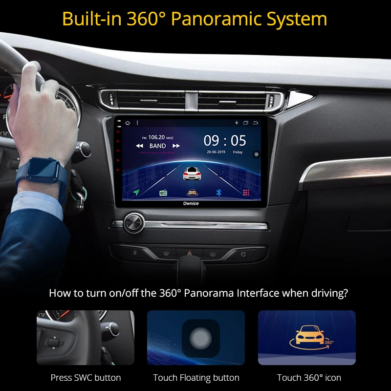  Ownice K5 Android 7.1 360 Panoramic View System Universal Car Radio GPS Navigation DVD with 4 HD Re