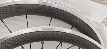 

Only rear chinese carbon road bike clincher wheel 60mm alloy brake surface R36 ceramic hub with buyer own customized decal