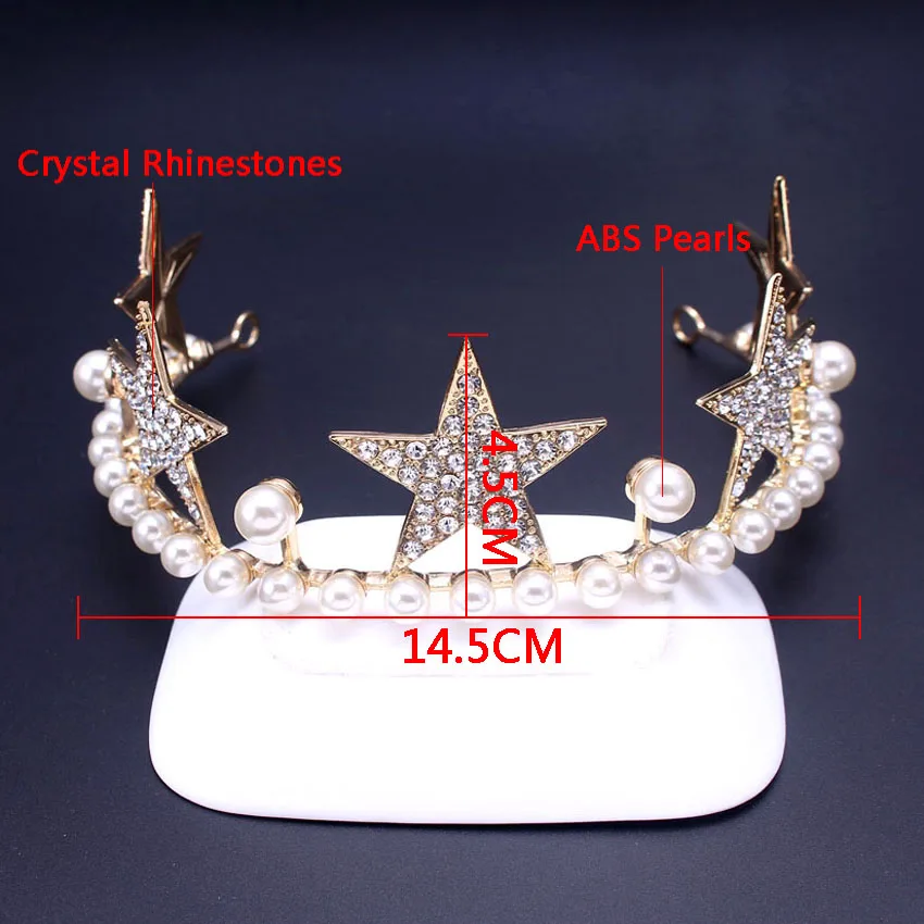 Высокое качество, винтажные короны с кристаллами и звездами, диадемы для женщин, свадебные жемчужные повязки на голову, свадебные украшения, цена