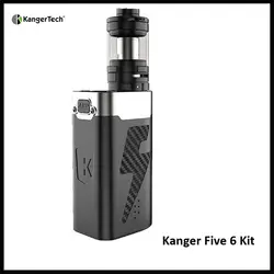 Kangertech пять 6 электронные сигареты kit 8 мл 222 Вт Топ заполнения Системы создано 5 шт. 18650 Батареи kanger five6 VAPE комплект