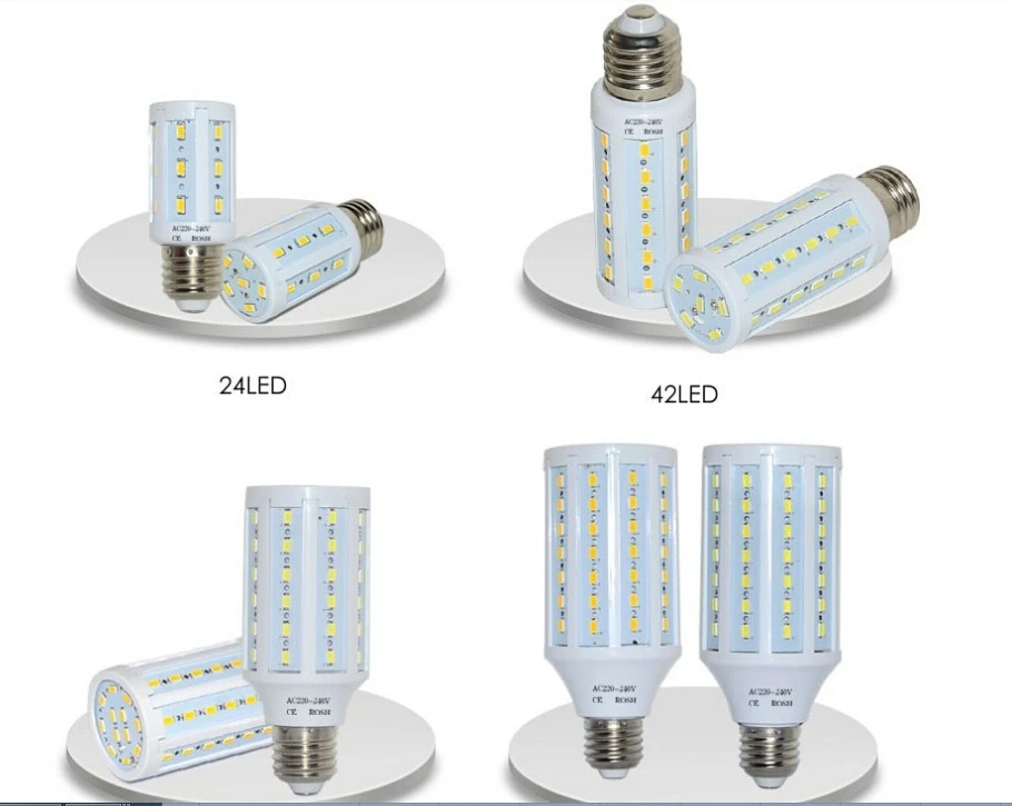 E27 E14 5630 5730 SMD Светодиодная лампа кукуруза 220 В 110 24 165 шт. светодиодные кристаллы
