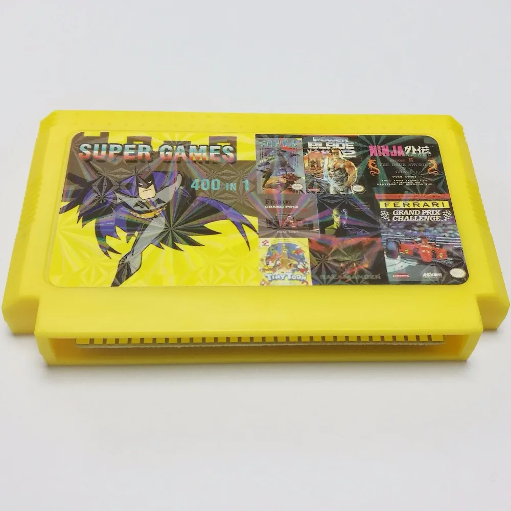 

Hot 400 In 1 Pocket Games In 1 Cartridge Big Yellow Game Card For 8 Bit Game Player 400 IN 1 Game Cards Free Shipping
