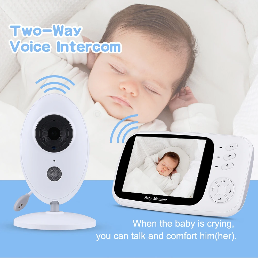 3,5 дюймов беспроводной видео монитор младенца камера ночного видения ребенка сна няня безопасности контроль температуры ЖК-дисплей детская камера